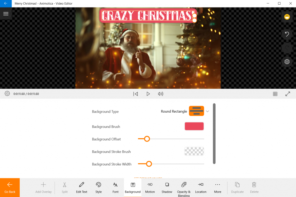 Add text overlay to your Christmas eCard
