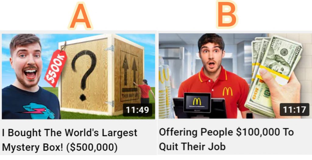 Example of YouTube Thumbnails
